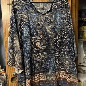 Catherines Navy and Beige Artistic Tunic